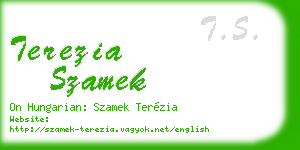 terezia szamek business card